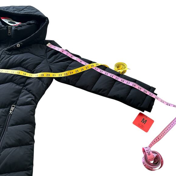 Andrew Marc Women Black Zipper Front Faux Fur Hoodie Puffer Coat Size M - NWT - Picture 6 of 10